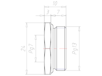 Brass PG13 to PG 7 with 24 Millimeter (mm) Wrench Size Reduction Flange