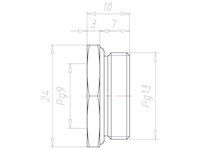 Brass PG13 to PG 9 with 24 Millimeter (mm) Wrench Size Reduction Flange