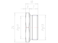 Brass PG13 to PG11 with 24 Millimeter (mm) Wrench Size Reduction Flange