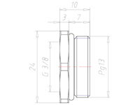 Brass PG13 to G 3/8 Inch (in) Reduction Flange Adapter