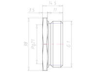 Brass G 1 Inch (in) to PG21 Reduction Flange Adapter