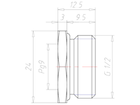 Brass G 1/2 Inch (in) to PG 9 Reduction Flange Adapter