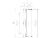 Brass PG29 to PG21 with 38 Millimeter (mm) Wrench Size Reduction Flange