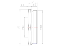 Brass PG36 to PG21 with 50 Millimeter (mm) Wrench Size Reduction Flange