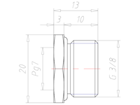 Brass G 3/8 Inch (in) to PG 7 Reduction Flange Adapter