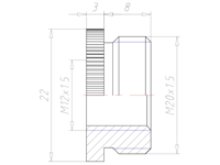 Brass M20x1.5 to M12x1.5 Round Design Reduction