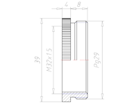 Brass PG29 to M32x1.5 Round Reduction Adapter