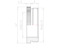 Brass M40x1.5 to M32x1.5 Round Design Reduction