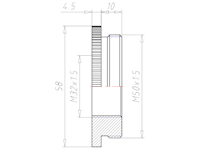 Brass M50x1.5 to M32x1.5 Round Design Reduction