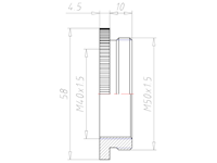Brass M50x1.5 to M40x1.5 Round Design Reduction
