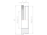 Brass M63x1.5 to M40x1.5 Round Design Reduction
