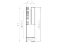Brass M63x1.5 to M50x1.5 Round Design Reduction