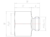 Brass M10x1.5 to PG 9 Extension Adapter