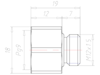Brass M12x1.5 to PG 9 Extension Adapter