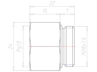 Brass M20x1.5 to PG13 Extension Adapter