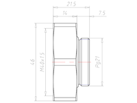Brass PG21 to M40x1.5 for 46 Millimeter (mm) Wrench Extension Adapter