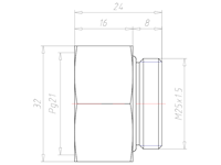 Brass M25x1.5 to PG21 Extension Adapter
