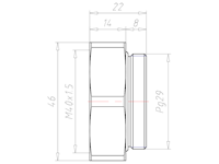 Brass PG29 to M40x1.5 for 46 Millimeter (mm) Wrench Extension Adapter
