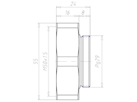 Brass PG29 to M50x1.5 for 55 Millimeter (mm) Wrench Extension Adapter