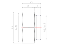 Brass M32x1.5 to PG29 Extension Adapter