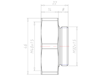 Brass M32x1.5 to M40x1.5 for 46 Millimeter (mm) Wrench Extension