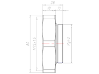 Brass PG42 to M75x1.5 for 80 Millimeter (mm) Wrench Extension Adapter