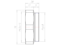 Brass PG48 to M63x1.5 for 70 Millimeter (mm) Wrench Extension Adapter