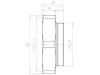 Brass PG48 to M75x1.5 for 80 Millimeter (mm) Wrench Extension Adapter