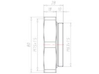Brass M63x1.5 to M75x1.5 Extension