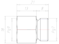 Brass PG 7 to PG 9 Extension