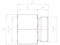 Brass PG 9 to PG11 Extension