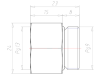 Brass PG 9 to PG13 Extension
