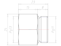 Brass PG11 to PG13 Extension