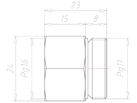 Brass PG11 to PG16 Extension