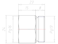 Brass PG13 to PG16 Extension