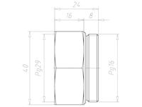 Brass PG16 to PG29 Extension