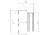 Brass G 1 Inch (in) to PG29 Extension Adapter
