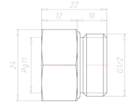 Brass G 1/2 Inch (in) to PG11 Extension Adapter