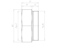 Brass PG36 to PG42 Extension