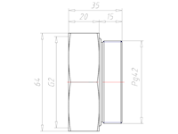 Brass PG42 to G2 Inch (in) for 64 Millimeter (mm) Wrench Extension Adapter