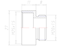 Brass M20x1.5 to M25x1.5 Extension