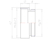 Brass PG29 to M40x1.5 Extension Adapter