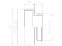 Brass M32x1.5 to M40x1.5 Extension