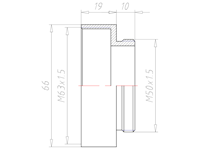 Brass M50x1.5 to M63x1.5 Extension