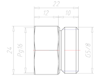 Brass G 5/8 Inch (in) to PG16 Extension Adapter