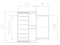 Polyamide PG 9to M16x1.5 Extension Adapter