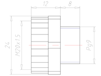 Polyamide PG 9 to M20x1.5 Extension Adapter