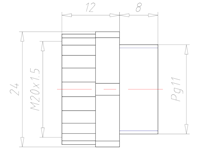 Polyamide PG11 to M20x1.5 Extension Adapter