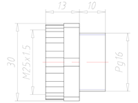 Polyamide PG16 to M25x1.5 Extension Adapter