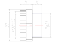 Polyamide PG21 to M32x1.5 Extension Adapter
